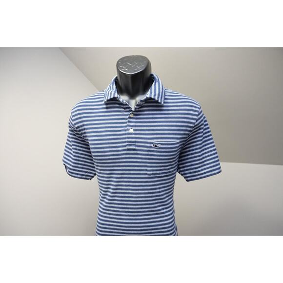 Vineyard Vines Edgartown Golf Polo Striped Cotton Blend Shirt Mens Size Medium - Picture 2 of 8